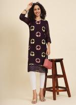 Georgette Wine Festival Wear Lucknowi Chikankari Work Readymade Kurti